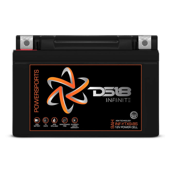 DS18 12 Volt Powersports Battery 9AH 350 Watt AGM INFINITE INF-YTX9-BS
