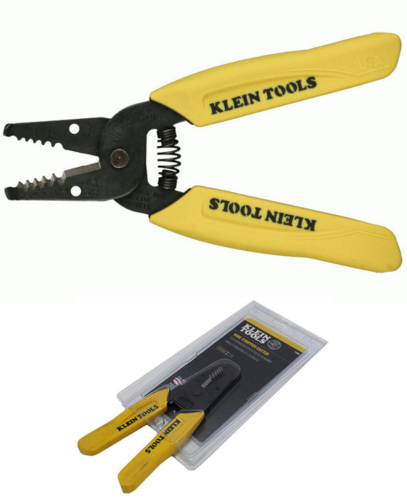 Klein Tools 9" Heavy Duty Wire Cutter Crimper 10-22 AWG + Wire Stripper Cutter