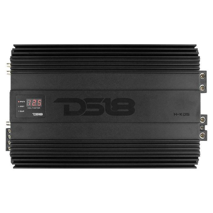 DS18 H-KO5 Hooligan Monoblock 5000W Amplifier w/ Voltmeter and Clip Indicator