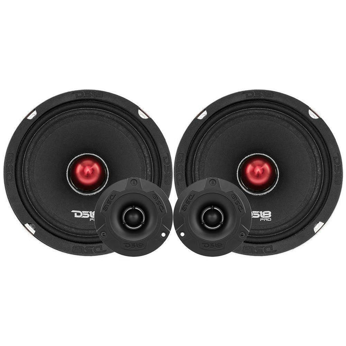 DS18 PRO-X6.4BMPK2 6.5" 1480 W 4 Ohm Mid-Range Spkr & Bullet Tweeter PRO-TWX1/BK