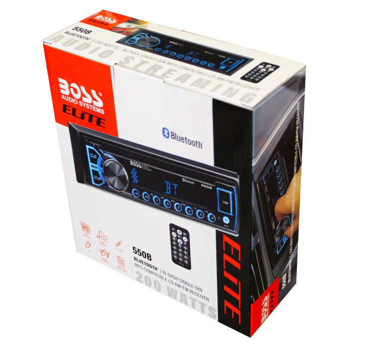BOSS Single Din Radio with Bluetooth, AUX, CD, MP3, USB, AM/FM, WMA, & Remote
