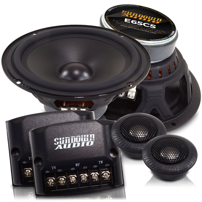 Sundown Car Audio E-Series 6.5" 200W Peak 4 Ohm 2-Way Component Speakers E-6.5CS