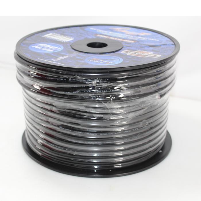 Audiopipe 250 Feet AWG 16 Guage Copper Speaker Cable W/RGB+White TMSC-16X5L-250
