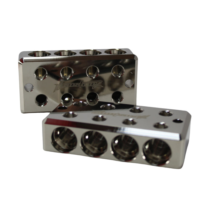 ILL Customz 1/0 Gauge 4 In 4 Out Power Ground Distribution Block Pair LC-4IN/OUT