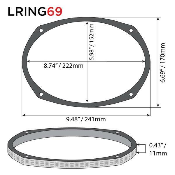 DS18 6x9" LED RGB Acrylic Glass Ring for Speakers and Subwoofers LRING69